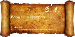 Banyik Algernon névjegykártya